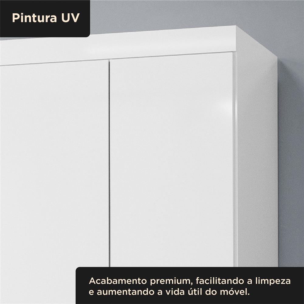  Guarda-roupa casal 6 portas 2 gavetas Gliese - branco neve / branco neve   RG140  