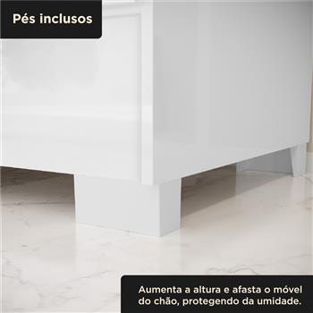  Guarda-roupa casal 6 portas 2 gavetas Gliese - branco neve / branco neve   RG140  