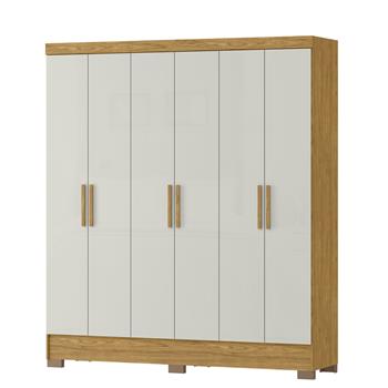 Guarda-roupa casal 6 portas 2 gavetas Gliese - marrocos / off-white  RG140  