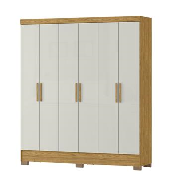 Guarda-roupa casal 6 portas 2 gavetas Gliese - marrocos / off-white  RG140  