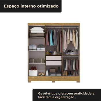 Guarda-roupa casal 6 portas 2 gavetas Gliese - marrocos / off-white  RG140  