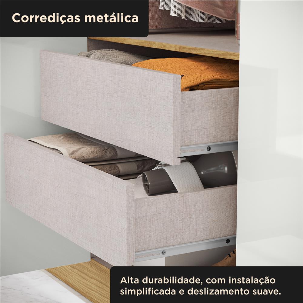Guarda-roupa casal 6 portas 2 gavetas Gliese - marrocos / off-white  RG140  