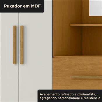 Guarda-roupa capelinha 4 portas 3 gavetas Capella com espelho - cinamomo / off-white RG139.E 