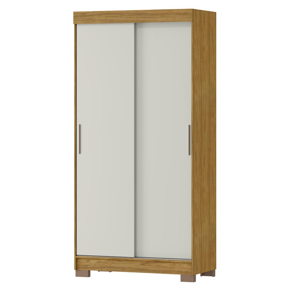 Guarda-roupa solteiro 2 portas de correr 2 gavetas Antares - marrocos / off-white  RD041 