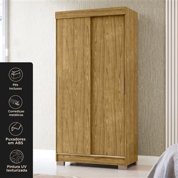 Guarda-roupa solteiro 2 portas de correr 2 gavetas Antares - marrocos / off-white  RD041 