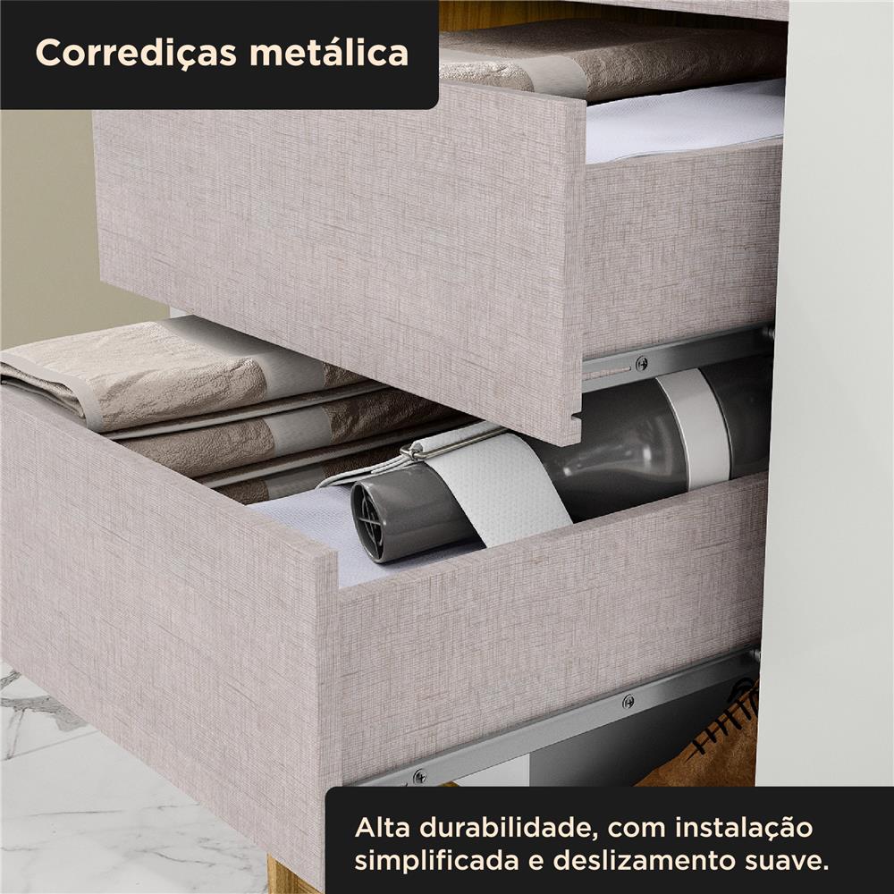 Guarda-roupa solteiro 2 portas de correr 2 gavetas Antares - marrocos / off-white  RD041 