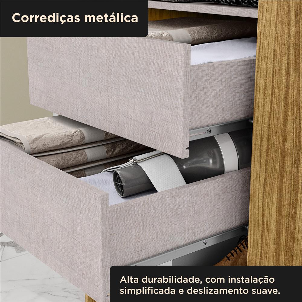 Guarda-roupa solteiro 2 portas de correr 2 gavetas Antares - marrocos / off-white  RD041 