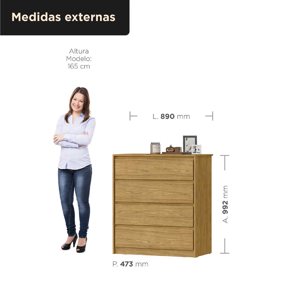 Cômoda 4 gavetas grandes Carla - marrocos / marrocos  CO027  