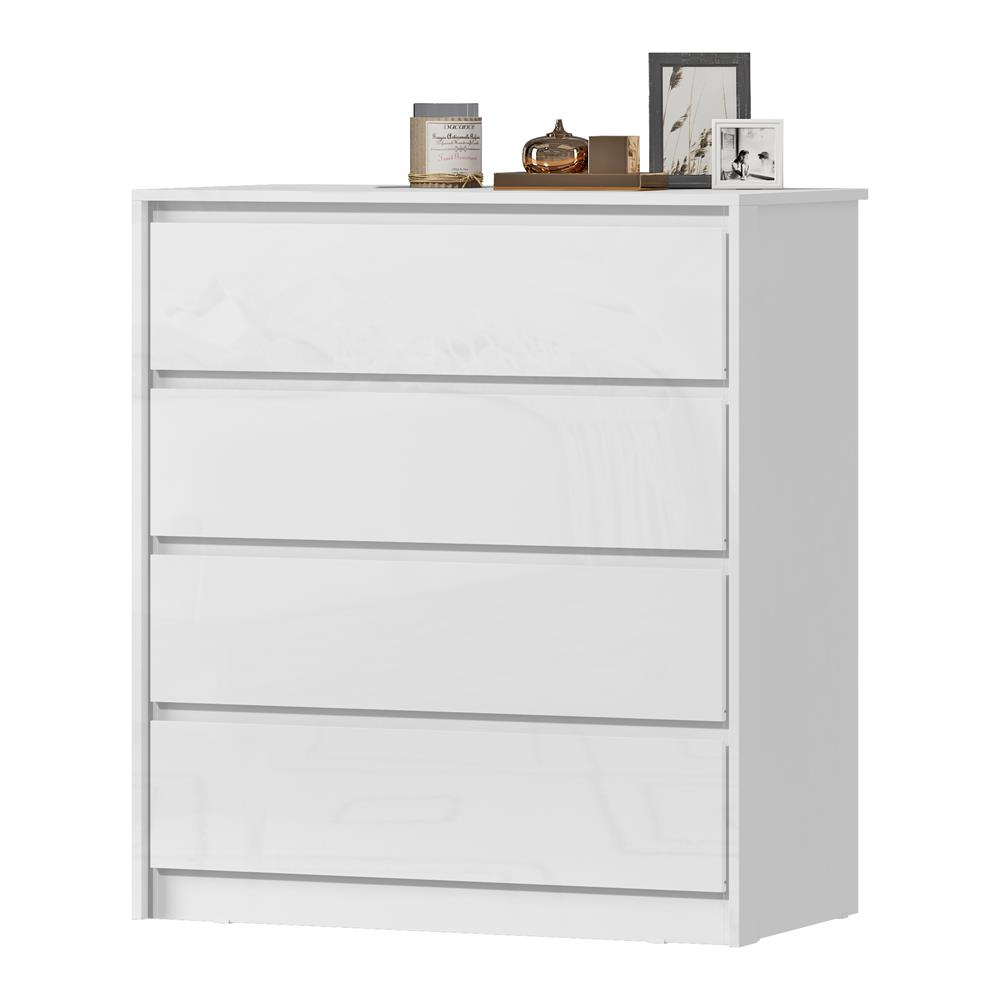 Cômoda 4 gavetas grandes Carla - branco neve / branco neve   CO027  