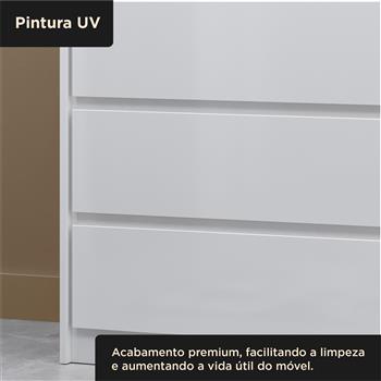 Cômoda 4 gavetas grandes Carla - branco neve / branco neve   CO027  