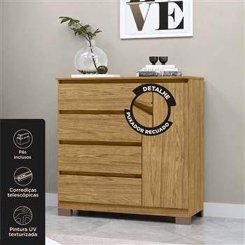 Cômoda 1 porta 4 gavetas Vega - marrocos / marrocos  CO028  