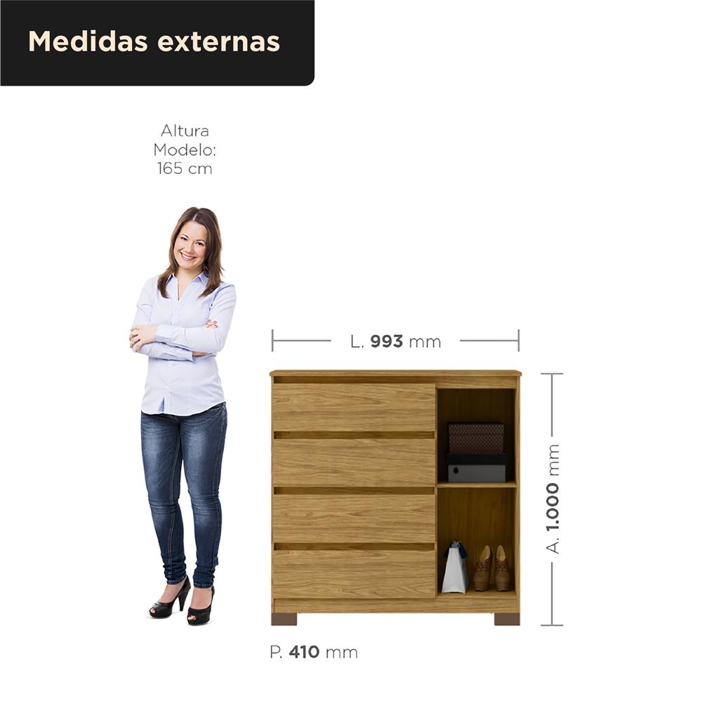 Cômoda 1 porta 4 gavetas Vega - marrocos / marrocos  CO028  