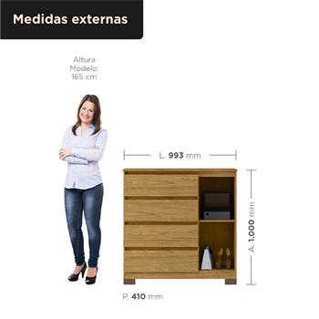 Cômoda 1 porta 4 gavetas Vega - marrocos / marrocos  CO028  