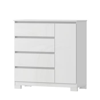 Cômoda 1 porta 4 gavetas Vega - branco neve / branco neve  CO028  