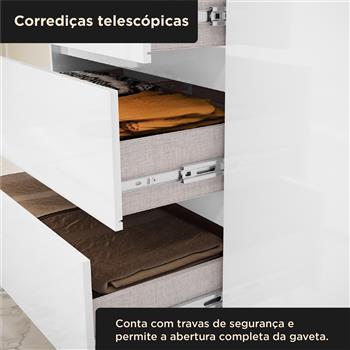 Cômoda 1 porta 4 gavetas Vega - branco neve / branco neve  CO028  