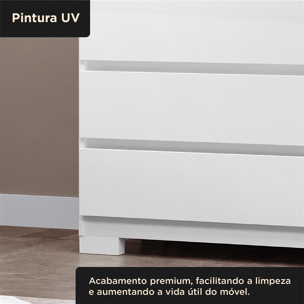 Cômoda 1 porta 4 gavetas Vega - branco neve / branco neve  CO028  