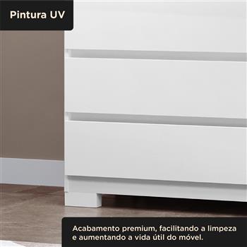 Cômoda 1 porta 4 gavetas Vega - branco neve / branco neve  CO028  