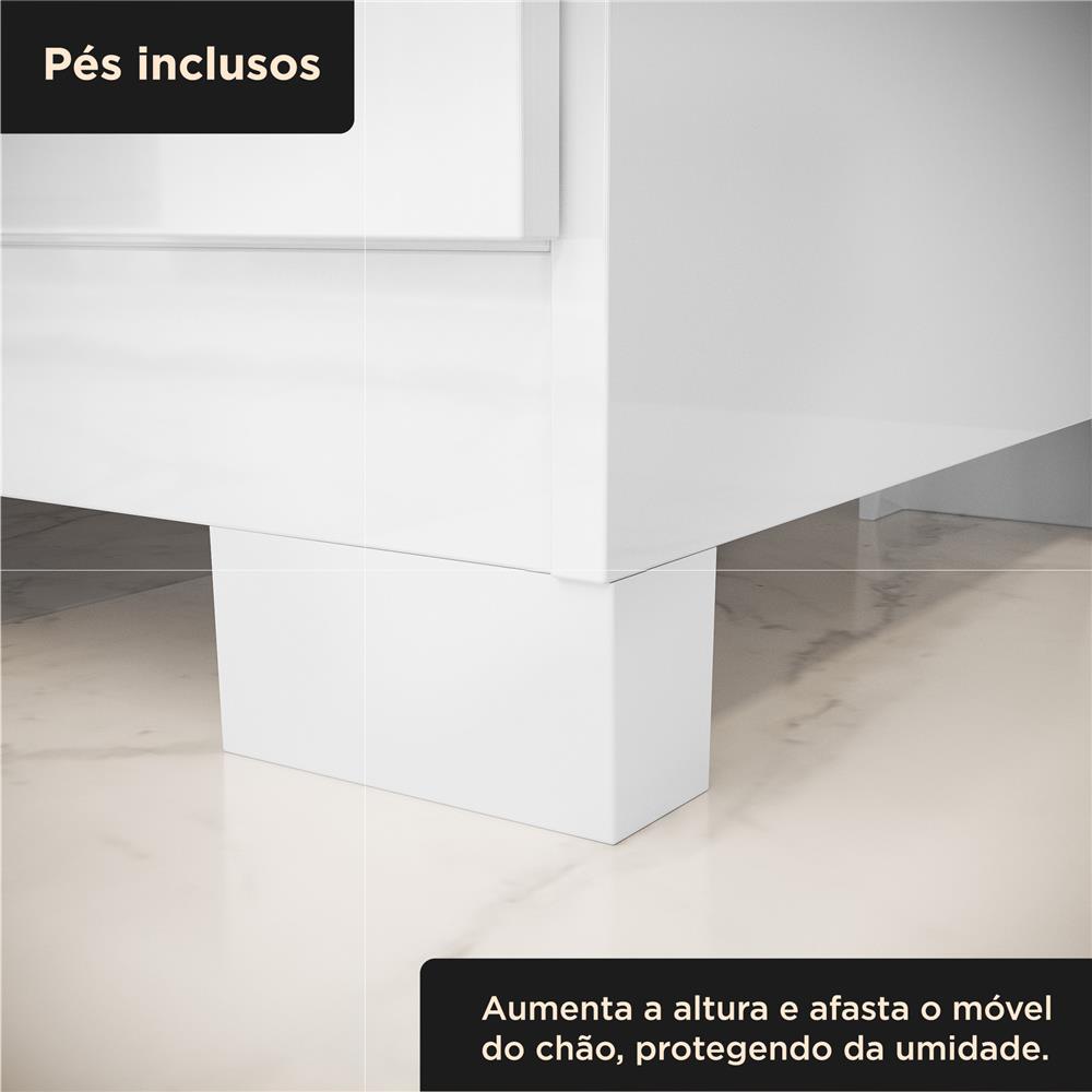 Cômoda 1 porta 4 gavetas Vega - branco neve / branco neve  CO028  