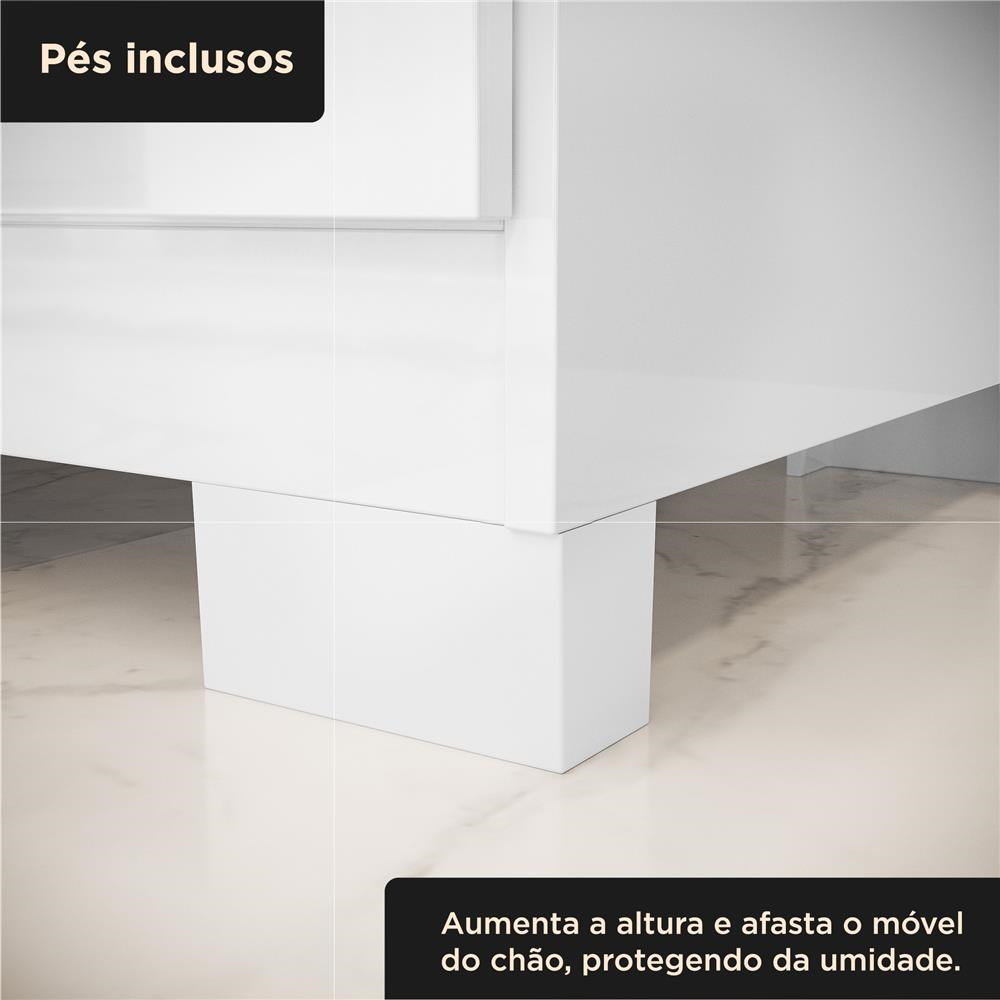 Cômoda 1 porta 4 gavetas Vega - branco neve / branco neve  CO028  