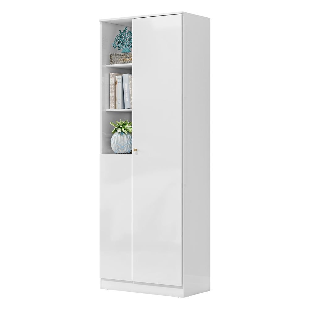 Multiuso Organizador 2 portas 7 prateleiras com nichos Lince - branco neve / branco neve  MU001 
