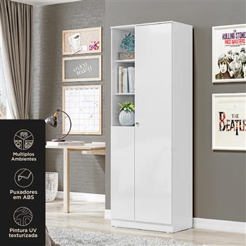 Multiuso Organizador 2 portas 7 prateleiras com nichos Lince - branco neve / branco neve  MU001 