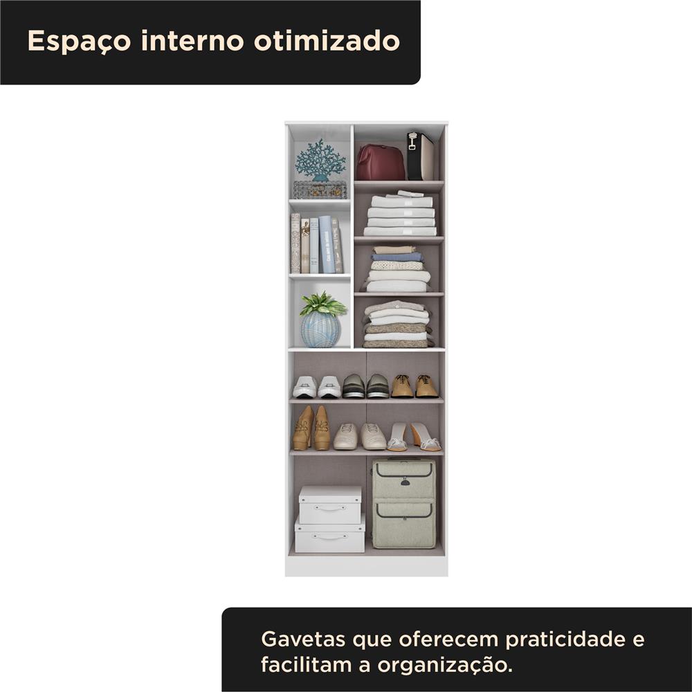 Multiuso Organizador 2 portas 7 prateleiras com nichos Lince - branco neve / branco neve  MU001 