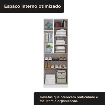 Multiuso Organizador 2 portas 7 prateleiras com nichos Lince - branco neve / branco neve  MU001 