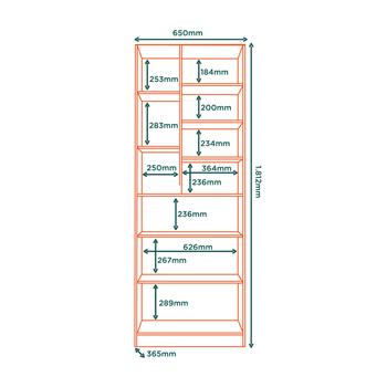 Multiuso Organizador 2 portas 7 prateleiras com nichos Lince - branco neve / branco neve  MU001 