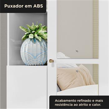 Multiuso Organizador 2 portas 7 prateleiras com nichos Lince - com espelho - branco neve / branco neve  MU001.NE 