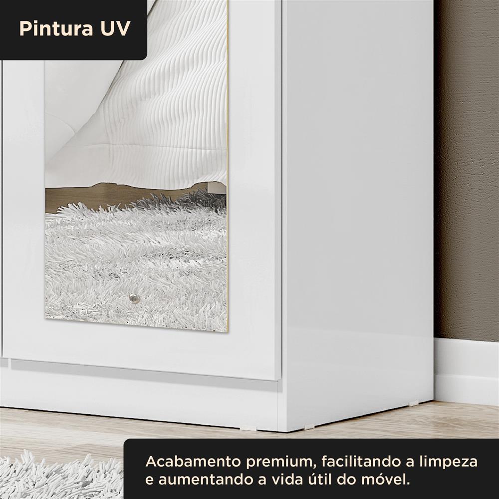 Multiuso Organizador 2 portas 7 prateleiras com nichos Lince - com espelho - branco neve / branco neve  MU001.NE 