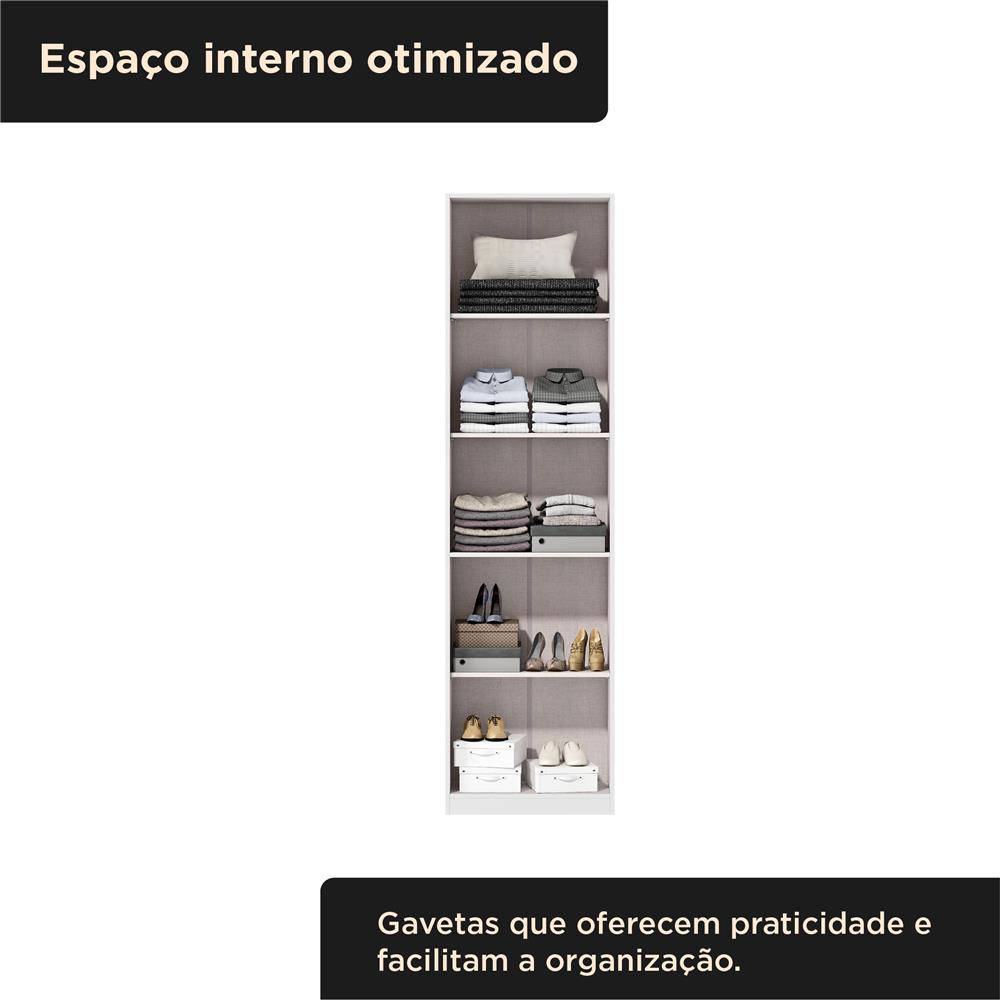 Multiuso Organizador 2 portas 5 prateleiras Elara - branco neve / branco neve   MU019  