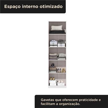 Multiuso Organizador 2 portas 5 prateleiras Elara - branco neve / branco neve   MU019  