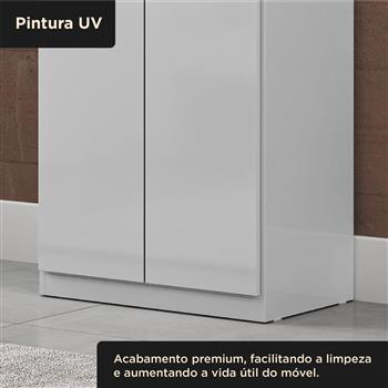 Multiuso Organizador 2 portas 5 prateleiras Elara - branco neve / branco neve   MU019  
