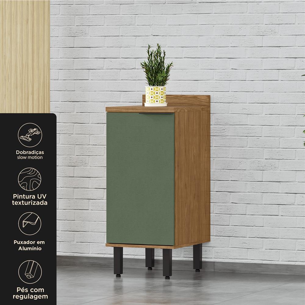 Balcão 40cm 100% MDF Toscana - freijó / jade BTO05 