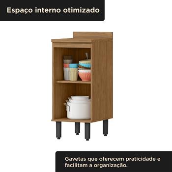 Balcão 40cm 100% MDF Toscana - freijó / jade BTO05 