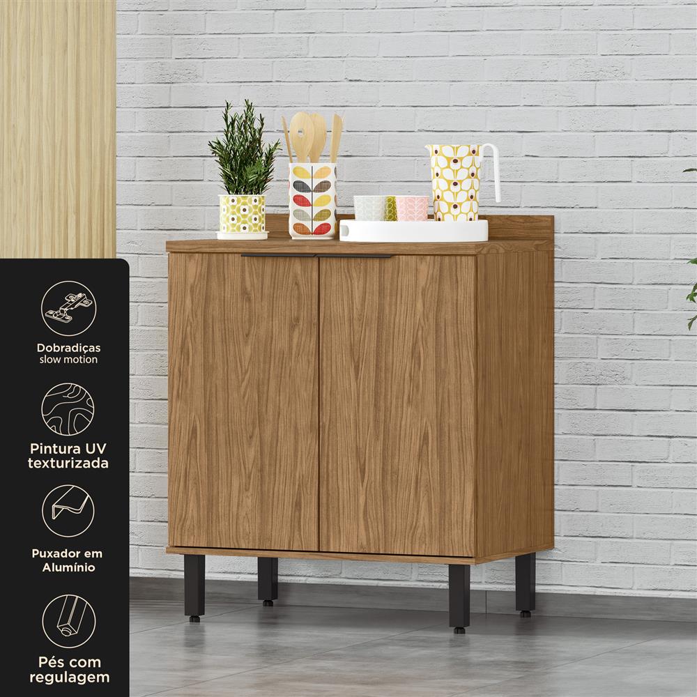 Balcão 80cm 100% MDF Toscana - freijó / freijó BTO02 