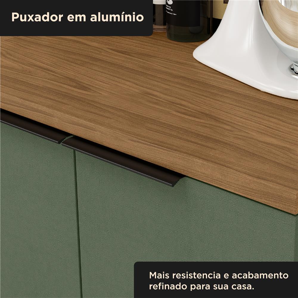 Balcão 80cm 100% MDF Toscana - freijó / jade BTO02 