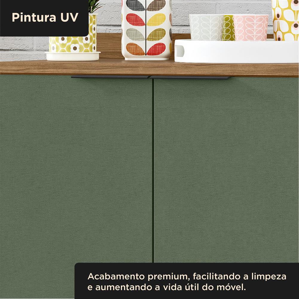 Balcão 80cm 100% MDF Toscana - freijó / jade BTO02 