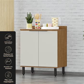 Balcão 80cm 100% MDF Toscana - freijó / off-white BTO02 