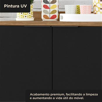 Balcão 80cm 100% MDF Toscana - freijó / nero BTO02 