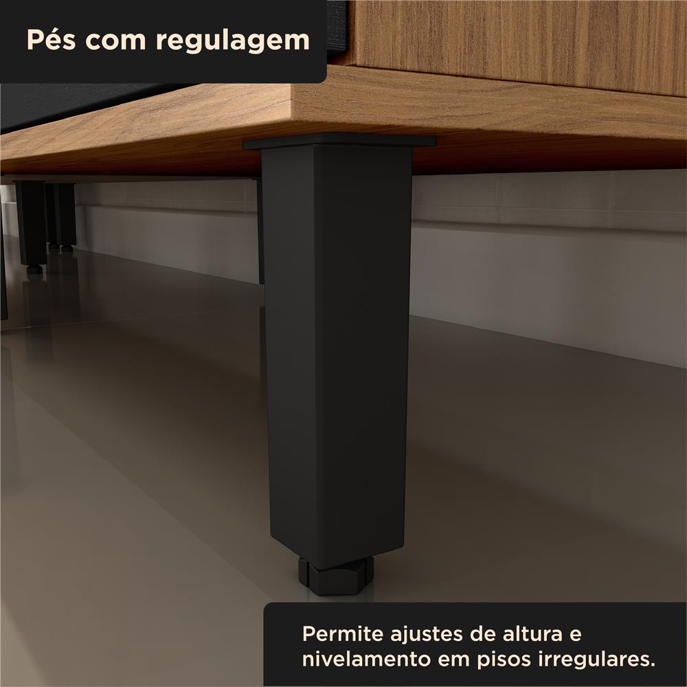 Balcão 80cm 100% MDF Toscana - freijó / nero BTO02 