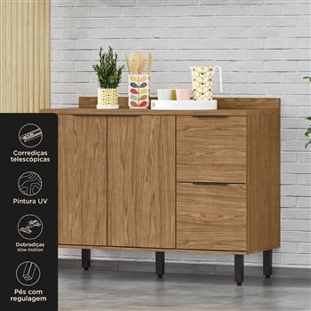 Balcão 120cm 100% MDF Toscana - freijó / freijó BTO03 