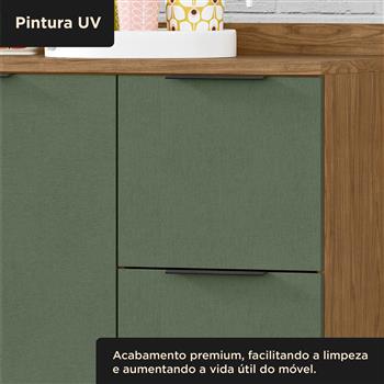 Balcão 120cm 100% MDF Toscana - freijó / jade BTO03 