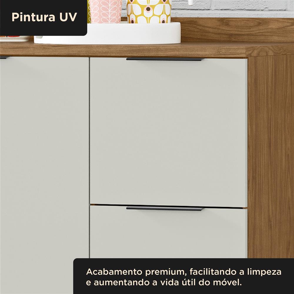 Balcão 120cm 100% MDF Toscana - freijó / off-white BTO03 