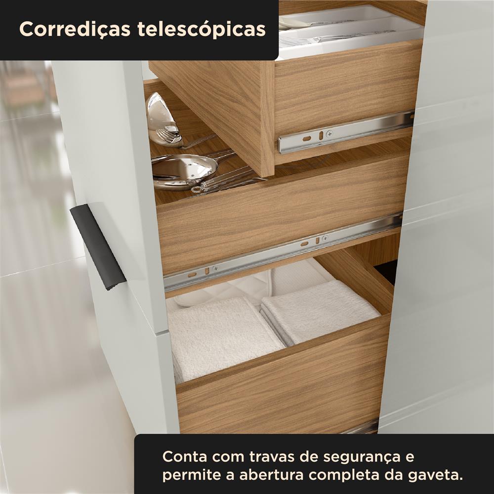 Balcão 120cm 100% MDF Toscana - freijó / off-white BTO03 