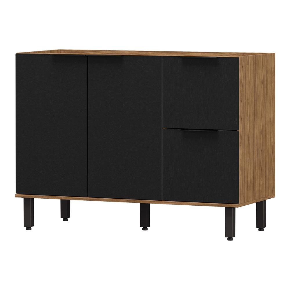 Balcão 120cm 100% MDF Toscana - freijó / nero BTO03 