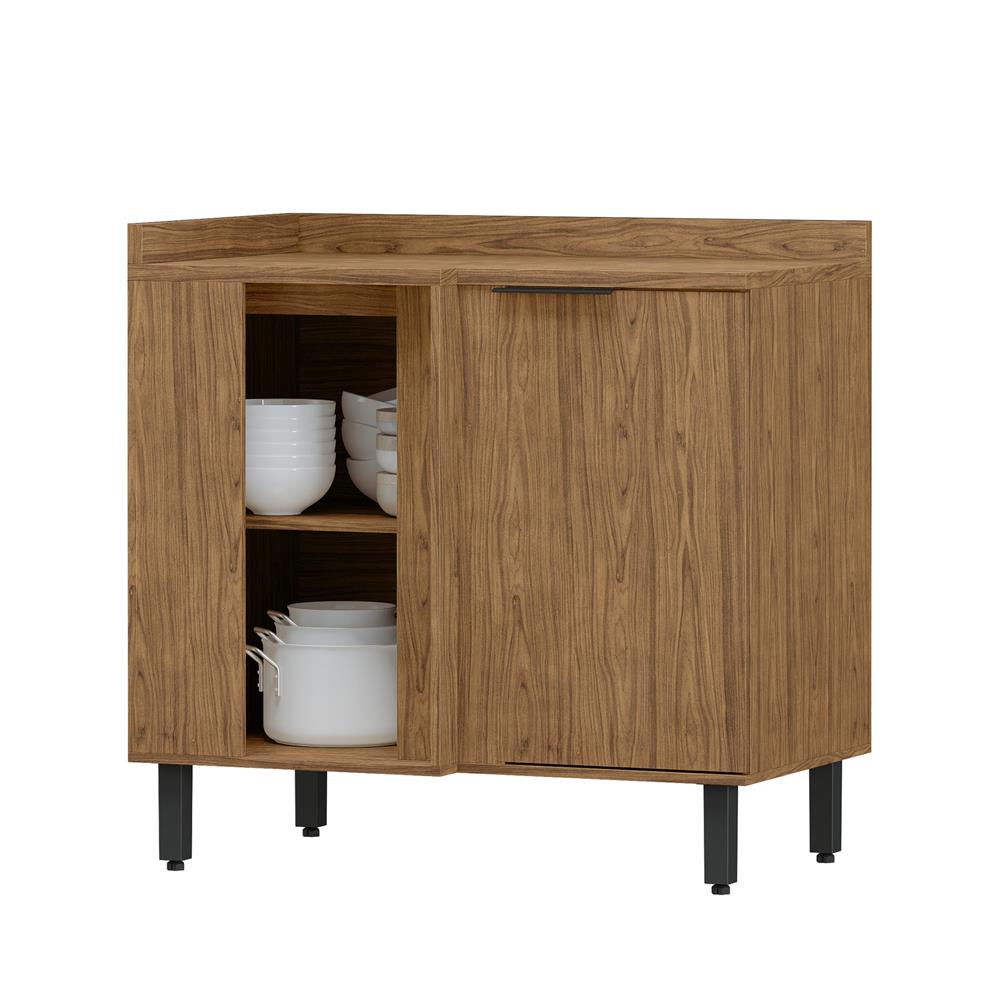 Balcão canto reto 100% MDF Toscana - freijó / freijó BTO04 