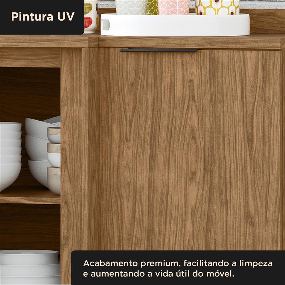 Balcão canto reto 100% MDF Toscana - freijó / freijó BTO04 