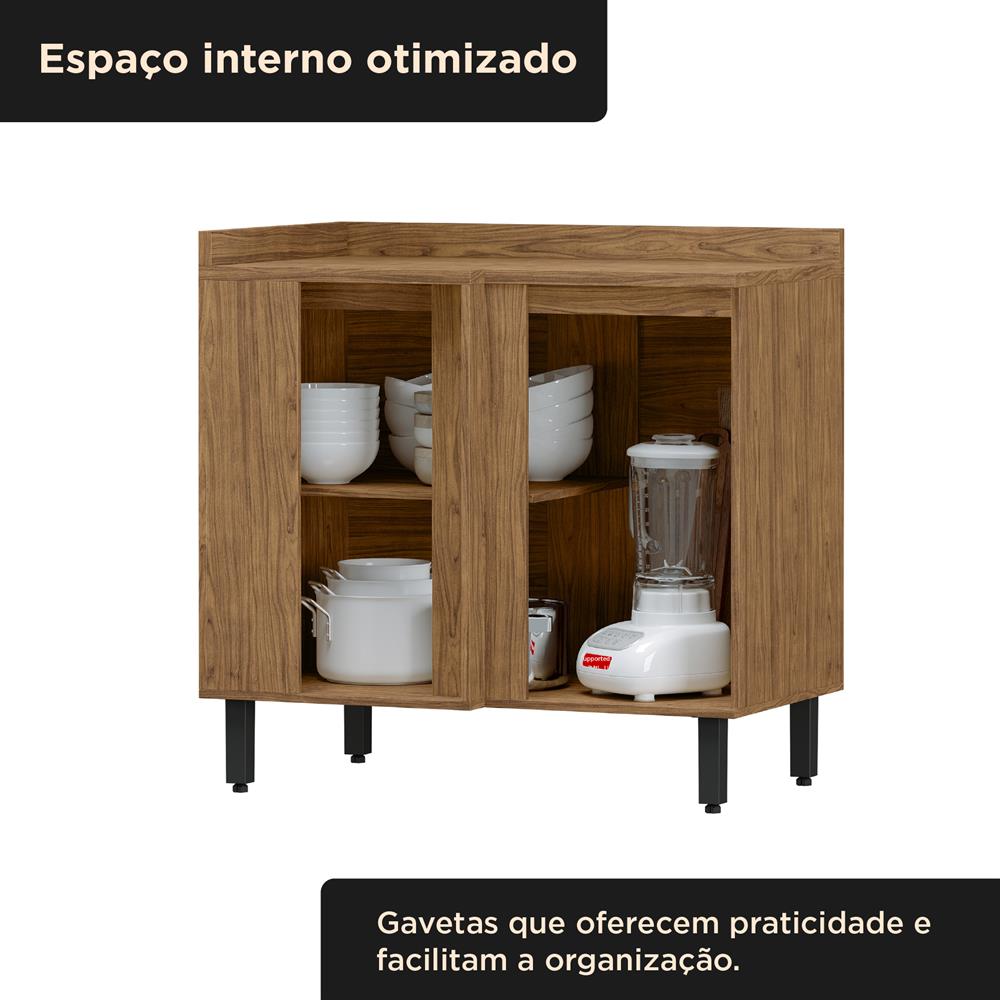  Balcão canto reto 100% MDF Toscana - freijó / jade BTO04 