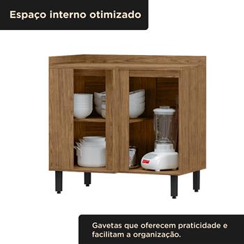  Balcão canto reto 100% MDF Toscana - freijó / jade BTO04 